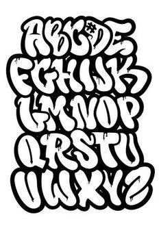 graffiti alphabet bubble letters example to start writing